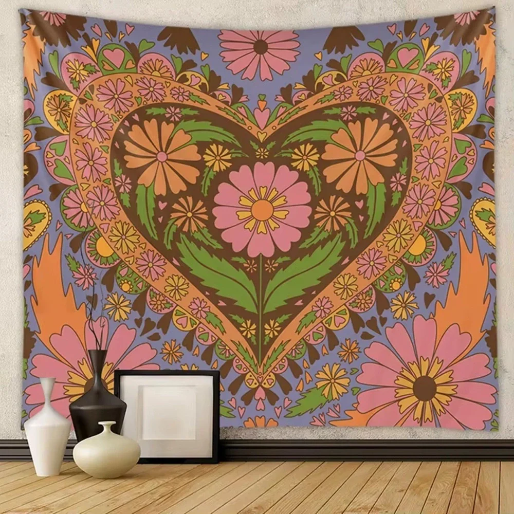 Floral Heart Wall Tapestry